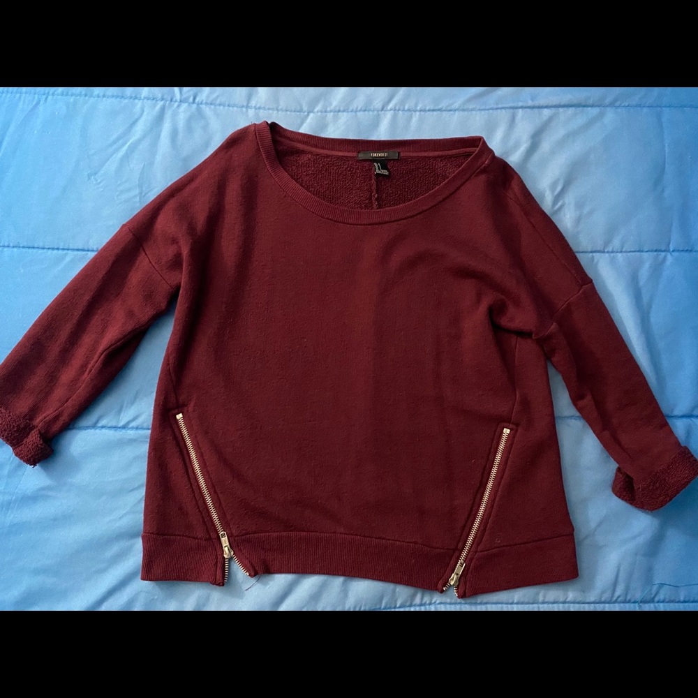 Forever 21 Burgundy Pullover Sweater